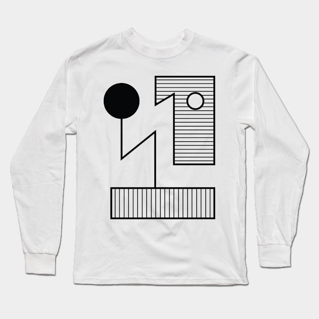 Abstract Bauhaus | Number One Long Sleeve T-Shirt by LR_Collections